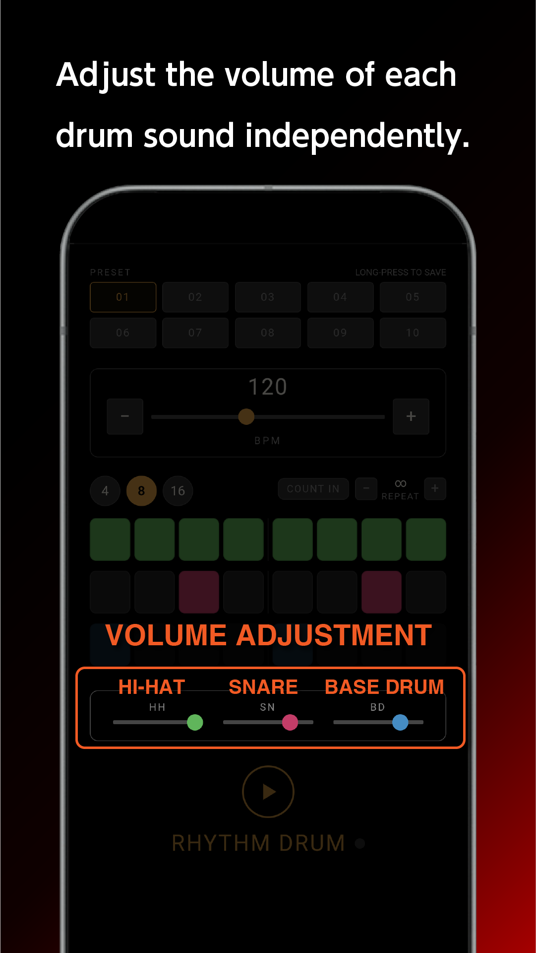 Adjust volume